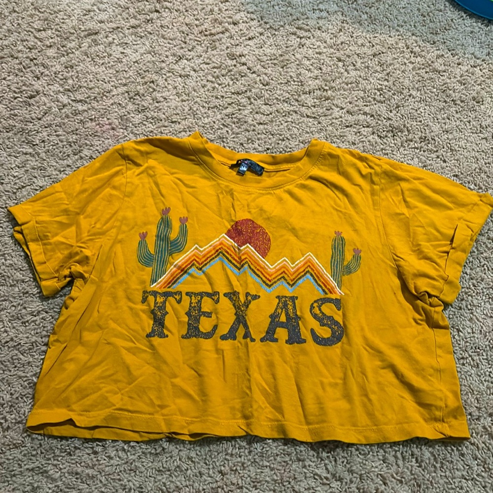 Yellow Texas Crop Top. Love Peace & Lazy Days